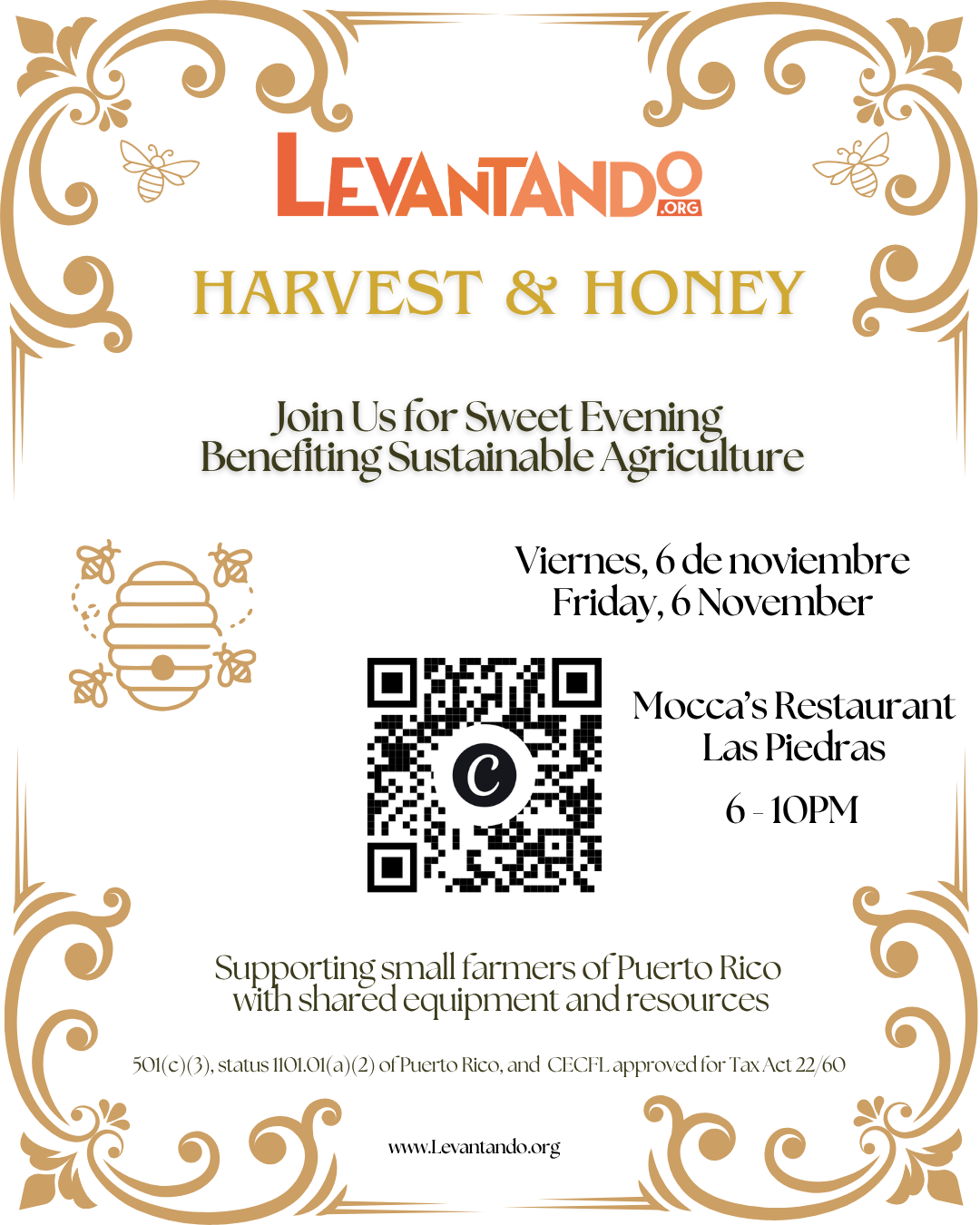 Levantando 2026 Fundraiser IG Levantando Harvest & Honey Fundraiser dinner 2026 November 6